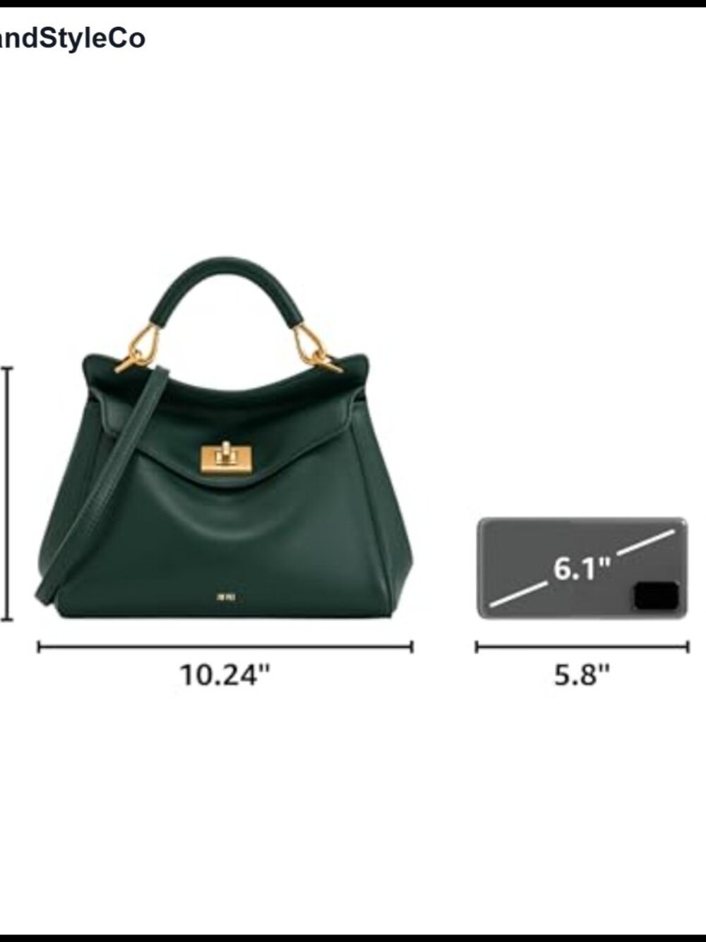 Vegan Leather Top-Handle Satchel Detachable Adjustable Strap - Picture 2 of 6